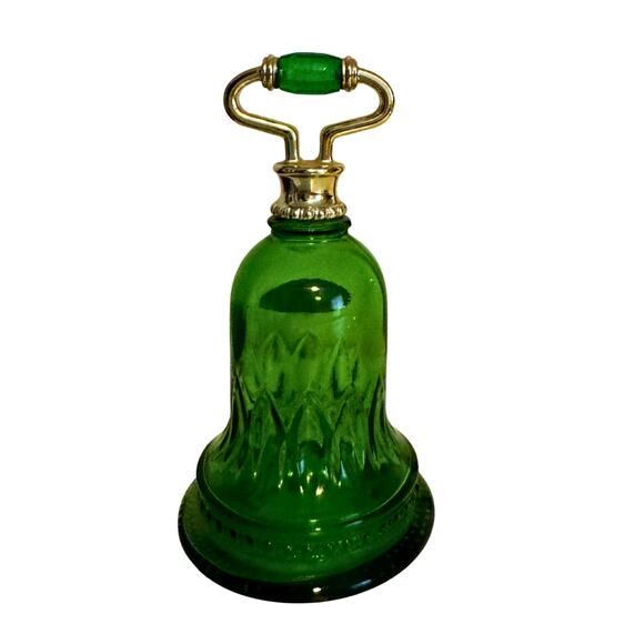 Vintage 1976 Avon Green Glass Bell Bottle – Holiday Décor & Collectible - Picture 2 of 9